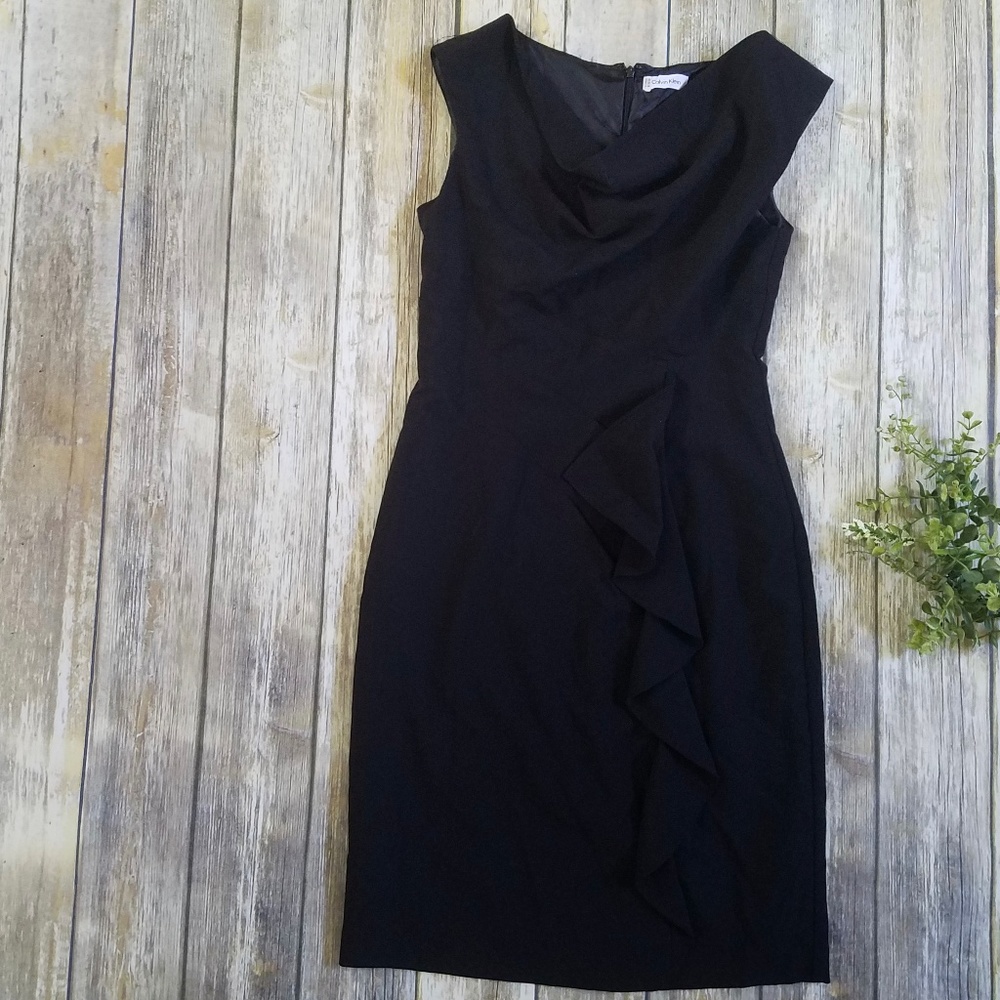 Calvin Klein Black Sleeveless Career Dress